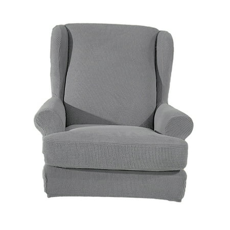 Axioma 2-Piece Stretch Spandex Sofa Cover for Living Room, Non Slip Sofa Slipcover with Grey