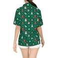 thumbnail image 5 of HAPPY BAY Women's Beach Funny Santa Claus Party Shirt Blouse Short Sleeve Tops Hawaiian Gifts Christmas Tree Dresses for Women L Xmas Theme, Green, 5 of 6