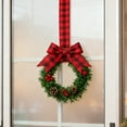 thumbnail image 6 of Yucurem 1 Pieces Christmas Kitchen Cabinet Wreath, Mini Vintage Kitchen Wreaths with Bow, Pine Cone & Red Berry for Xmas Window Indoor Chair Fireplace Porch Decor, 5 Inch, 6 of 7