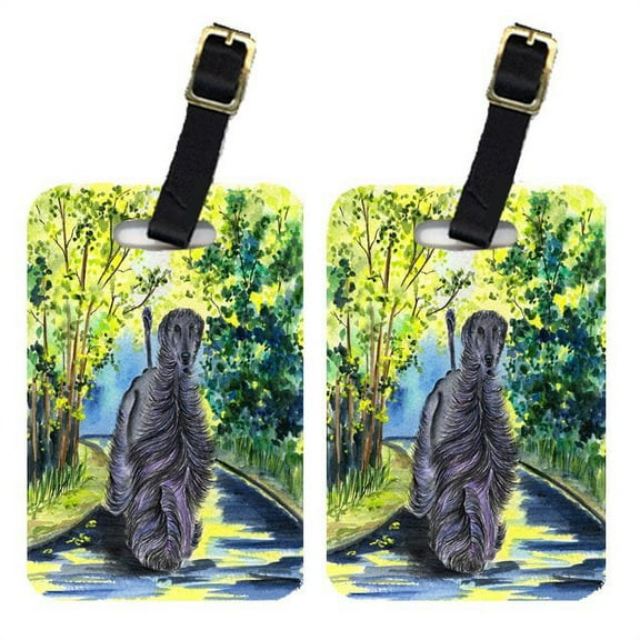 Pair of 2 Afghan Hound Luggage Tags