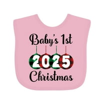 Inktastic Babys 1st Christmas 2025 Boys or Girls Baby Bib