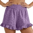 thumbnail image 2 of XuJwPNcy Flowy Shorts for Women Summer Beach Vacation Clothes Smocked Waist Ruffle Shorts Loose Fit Bermuda Shorts, 2 of 5