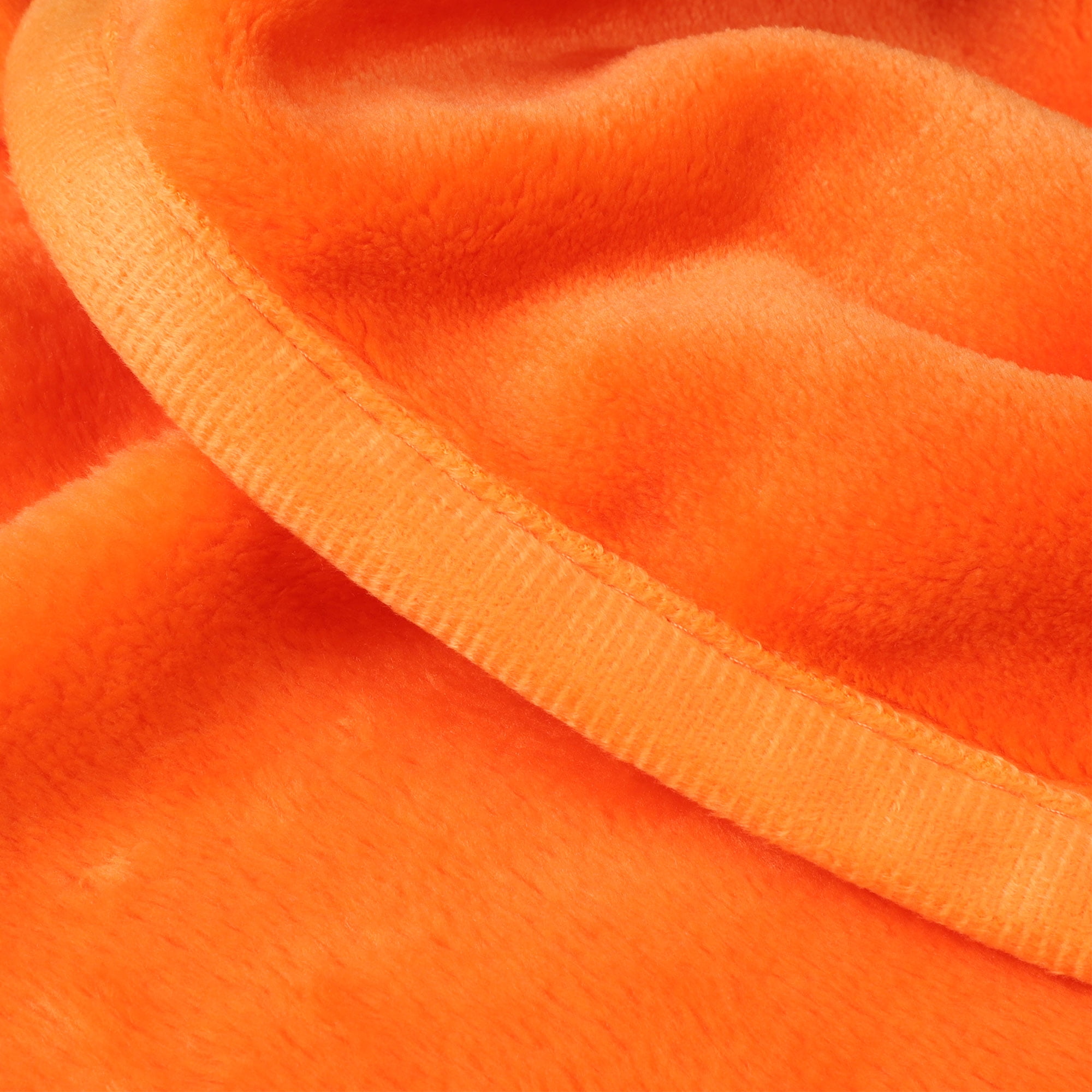 Unique Bargains Flannel Fleece Blanket Soft Luxury Hemmed Orange 23"x30"