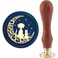 thumbnail image 2 of 1PC Brass Sealing Wax Seal Stamp Removable Wood Handle Dog Moon Pattern 30mm, 2 of 8