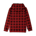 thumbnail image 6 of Zwiiyzr Teens Kids Unisex Oversized Hoodies Sweatshirt Plaid Long Sleeve Pullover Tops 4-14 Years for Girls and Boys Red, 6 of 6