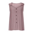 thumbnail image 4 of BVOFAR Summer Eyelet Embroidery Tank Tops for Women 2025 Solid Color Button Down Shirts Casual Sleeveless V Neck Tops, 4 of 7