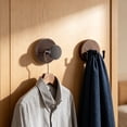 thumbnail image 6 of Zeyigg Suction Cup Dual Hooks, No-Drill No-Damage Wood Grain Round Disc Wall Hanger for Bathroom, Shower, Kitchen Hanging Towels Robes,B, 6 of 6