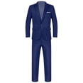 thumbnail image 2 of Yartina Men's Classic Slim Fit Business Tuxedo Outfits Notched Lapel Blazer Vest Trouser Wedding Navy Blue 3XL, 2 of 7