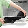 thumbnail image 5 of Toilet Storage Tray | Silicone Bathroom Faucet Shelf | Drainage Tray Organizer – Foldable, Non-Slip, Large Capacity 14x6in | Black Gray White Green | 1 Piece, 5 of 7