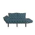 thumbnail image 2 of Ethnic Futon Couch, Striped Hand Drawn Pattern Based on a Traditional Ornament, Daybed with Metal Frame Upholstered Sofa for Living Dorm, Loveseat, Teal Bluegrey Dark Brown, by Ambesonne, 2 of 4