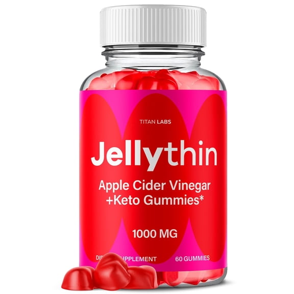 Jellythin Maximum Strength ACV Gummies Advanced Apple Cider Vinegar Supplement 1000MG Formula 60 Gummies