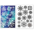 thumbnail image 1 of Sellos transparentes de silicona con fondo de copos de nieve para manualidades, álbumes de recortes, tarjetas, decoración y mucho más., 1 of 8