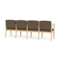 thumbnail image 3 of Amherst Wood Reception Waiting 4 Seat Tandem Seating / Natural Wood / Brown, 3 of 5