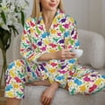 thumbnail image 6 of Uemuo Colorful Dinosaurs Pattern Womens Pajama Sets,PJ Set for Women,Pajamas for Women Logo,Long Sleeve Pajama Set for Women,Soft Long Sleeve Top With Pants-XX-Large, 6 of 9