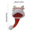 thumbnail image 3 of JeashCHAT Christmas Hat, Santa Hat for Kids Adults, Xmas Hat with Reindeer Antlers, Unisex Velvet Comfort Xmas Hat for Christmas New Year Festive Party Supplies, Red, 3 of 6