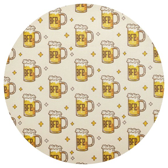 Beer Round Placemats Set of 6 Woven Non-Slip Washable Heat Resistant Table Mats 15.4 Inch for Kitchen Dining Decor