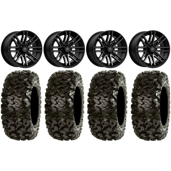 MSA Black Rogue 14" UTV Wheels 30" Rip Saw Tires Polaris RZR XP 1000 / PRO XP / Ranger XP 900/1000