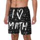 thumbnail image 1 of Balery I love Math Bañador para hombre, shorts de playa de secado rápido con entrepierna y forro de compresión-Small, 1 of 6