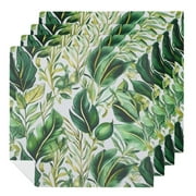 FACANNAP Leaf Guest Napkins Paper Dinner Hand Napkin for Bathroom Powder Room Lime Floral Tropical Summer Spring Tea Party Bridal Baby Shower Decorative Towels 4 PCS