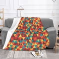 thumbnail image 2 of Retro Triangle Polygon Throw Blanket, Soft Blanket Keeps Warm All Seasons, Lightweight Warm Blanket For Sofa Bed Sofa - 80"x60", 2 of 8