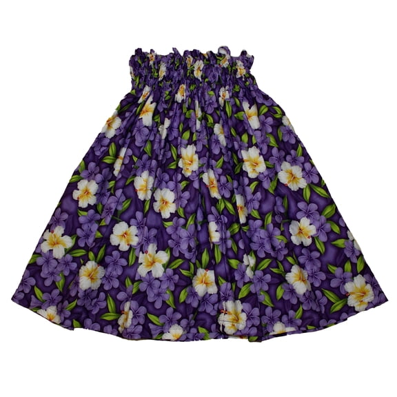 Hawaiian Hula Skirts For 7 - 12 Years Old Girls Pa'u Hula Dancer Dress, Girls children Size, Purple Flower