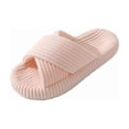 thumbnail image 2 of Willtoo Slippers for Women Memory Foam House Bedroom Corduroy Crossbands Open Toe Slides Sandals Shoes Comfy Trendy Gift for womens Anti-Skid sole, 2 of 4