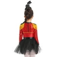 thumbnail image 3 of Aislor Girls Halloween Party Magician Show Dress Leotard Kids Long Sleeve Sequins Tutu Dress with Hat Red 6, 3 of 7