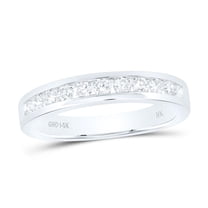 14K White Gold Channel Diamond Single Row Wedding Band Anniversary Ring 1/2 CT