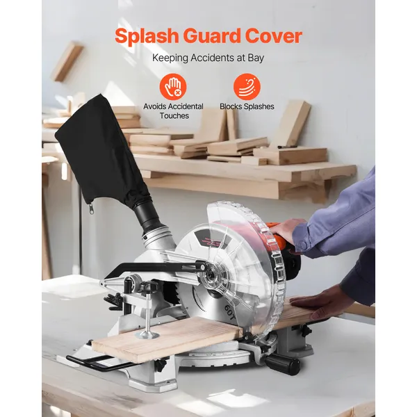 Skil 10-Inch Compound Miter Saw, 15 Amp Motor, 60-Tooth Blade, Single Bevel 0-45°, Corded for Accurate Angle Cuts
