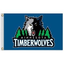 QIFEIHA Drapeau des Timberwolves du Minnesota Bannière Drapeau 3 X 5 Pieds