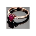thumbnail image 5 of Trilogy 1.25 Carat 8x5mm Pear Shape Red Ruby And Moissanite Diamond Engagement Ring in 10k Rose Gold, 5 of 5