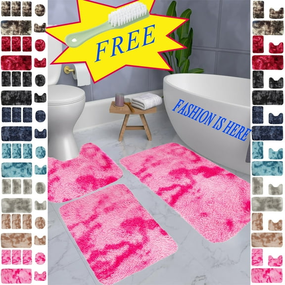 Bath Mat-Bathroom Mat Rug Non Slip Super Absorbent Stain Resistant Quick Dry Thin Bathroom Rug-Bath Mats for Bathroom Floor Bathtub Vanity-Bathmat Bath Rug Easy Care
