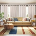 thumbnail image 5 of DriftAway Farmhouse Linen Blend Curtains 84 Inches Long for Living Room Vertical Striped Printed Drapes Grommet Top Light Filtering Curtain Linen Textured Panels for Bedroom 2 Panels W52 x L84 Red, 5 of 7
