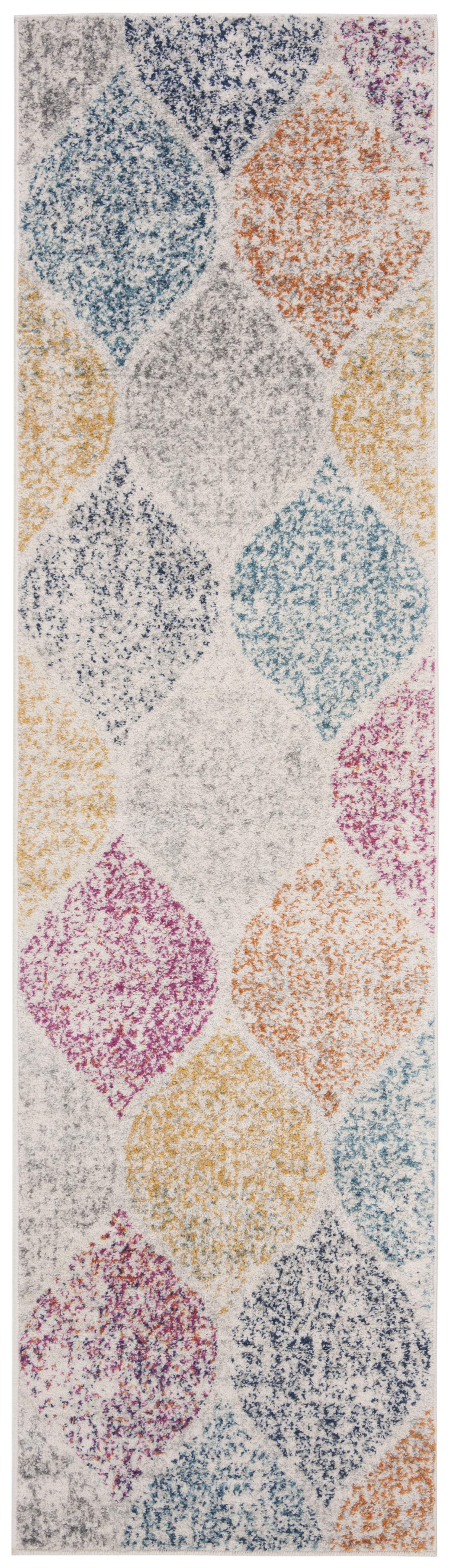 SAFAVIEH Madison Leighton Geometric Runner Rug, Cream/Yellow, 2'3" x 6'
