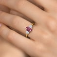 thumbnail image 4 of Gem Stone King 1.71 Ct Oval Red Zirconia 18K Yellow Gold Plated Silver Ring, 4 of 6