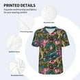 thumbnail image 3 of Hirioo Snake And Flower for Men's Baseball T-shirt Shirts Short Sleeve Casual Summer Button Stretch T Shirts,Size S-4XL-3X-Large, 3 of 7