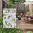 thumbnail image 3 of Pink Magnolia Garden Flag 12 x 18 Inches, Floral Branches Leaf Botanical Teal Wood Grain Weather Proof Outdoor Patio Flags Double Sided Small Garden Decoration for Yard Outside Home, 3 of 9