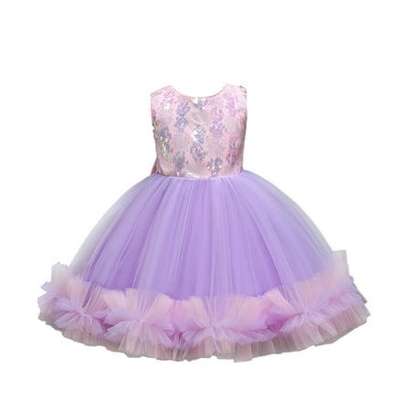 

Toddler Girls Dress Tulle Sequins Glitter Princess Dress Children Formal Sundress Cute Bow Party Wedding Pageant Dress For 7-8 Years
