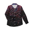 thumbnail image 5 of Ounisa American Flag Shirts Women 250th Anniversary USA Long Sleeve Button Down Blouse Stars & Stripes Print Patriotic Tops, 5 of 5