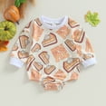 thumbnail image 3 of Newborn Baby Girl Halloween Outfit Cute Pumpkin Ghost Sweatshirt Bubble Romper Oversized Bodysuit My First Halloween Clothes, 3 of 7