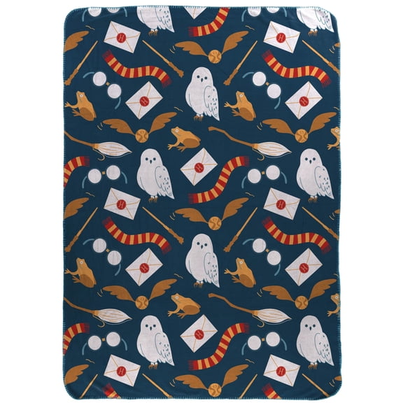 Jay Franco Kids Plush Throw Blanket – Soft & Cozy Fleece Throw for Bedroom & Couch Décor, Official Licensed Product, Blue - Harry Potter, 46x60 - Throw Blanket