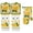 Yellow, variant on PREMIUS 5 Piece Printed Kitchen Linen Set, Bicycle & Sunflowers, 2 Cotton Towels, 2 Pot Holders, 1 Oven Mitt
