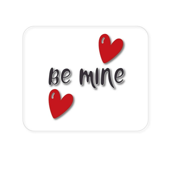 DistinctInk Mouse Pad - 1/4" Foam Rubber - Be Mine - Red Hearts