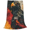 thumbnail image 2 of Honeii Ink Style Bald Eagle Print Fleece Blanket - Throw Blanket for Bed, Sofa, Couch, Camping, and Travel , Microplush Ultra Soft Warm Blanket-50"x40", 2 of 7