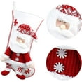 thumbnail image 3 of nipocaio Bas de Noël Personnalisés 2 Pack, Bas de Noël Santa Claus Snowman Rouges et Blancs, 3 of 5