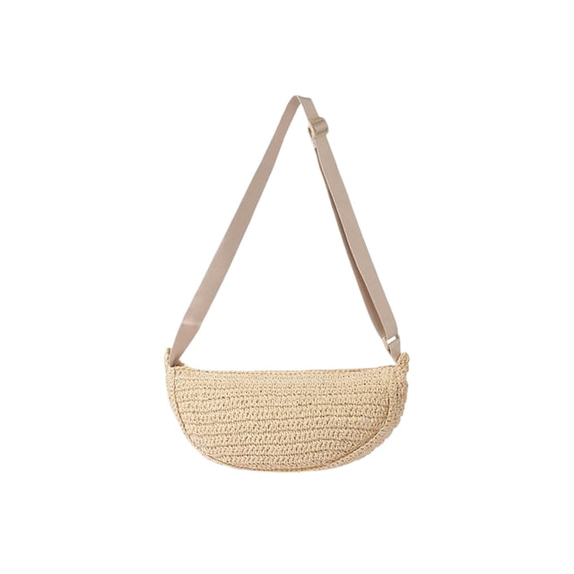 Bolso bandolera tejido, cartera tejida, hecha a mano con ganchillo, para el hombro, de verano, de playa, beige