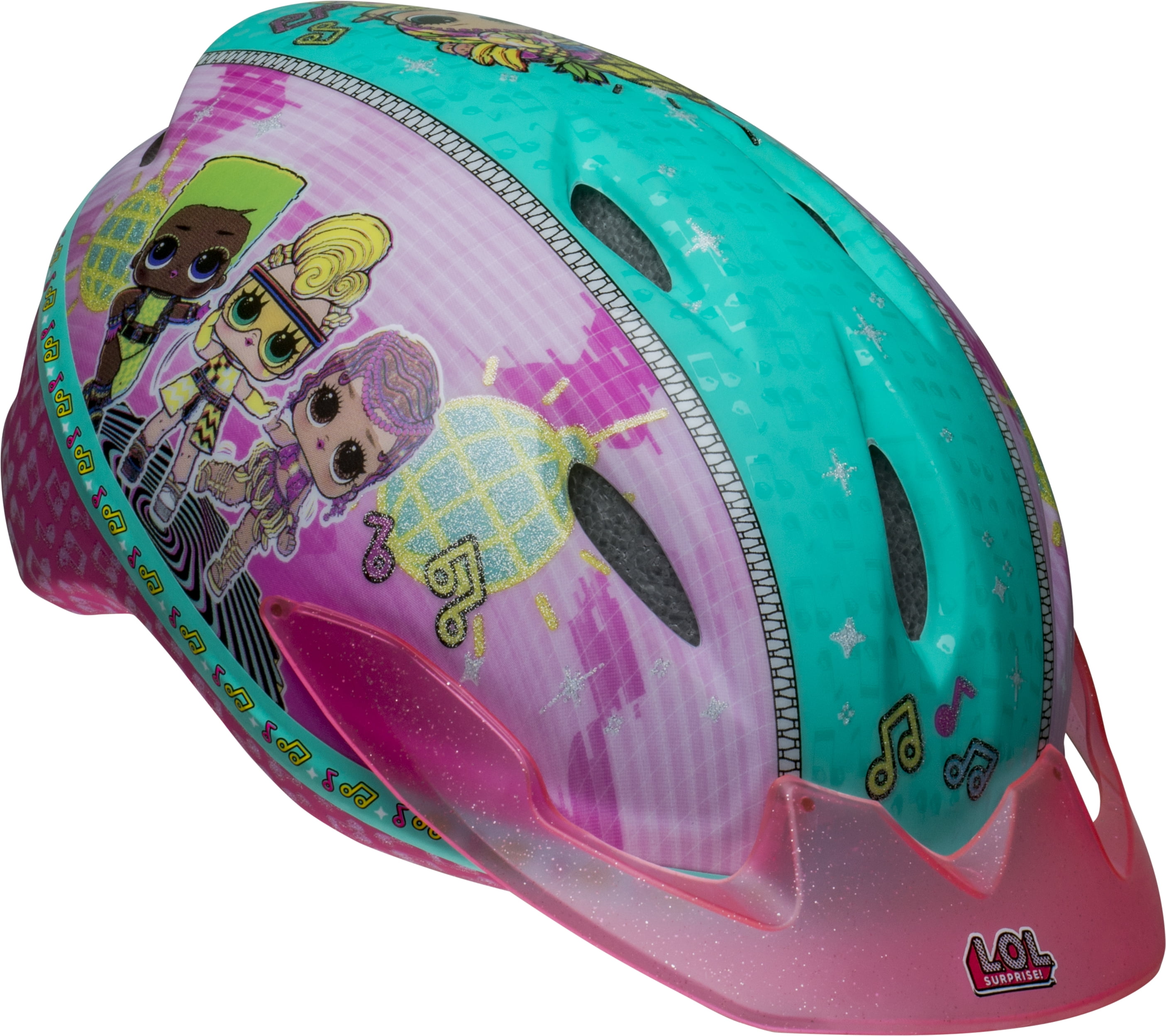Doll Bike Helmet Pink Bike Helmet With Easy Strap & Decorate Yourself Decals Fit 