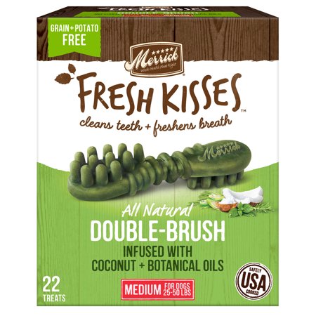 Merrick Fresh Kisses Coconut + Botanical Oils Dental Dog Treats For Medium Dogs - 22 ct. Box