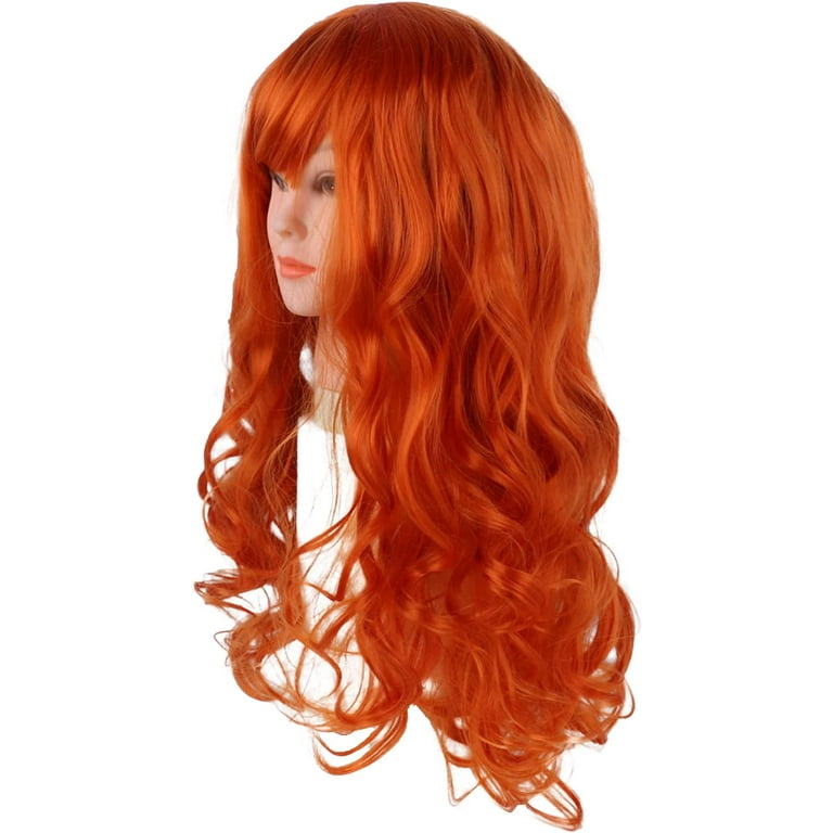 SandT Collection Synthetic Wig Daphne Wig Costume for Women Orange