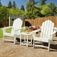 thumbnail image 1 of Gymax Ensemble de 3 Pcs Chaise Adirondack et Table d'Appoint Résistant aux Intempéries avec Porte-Gobelet, 1 of 6